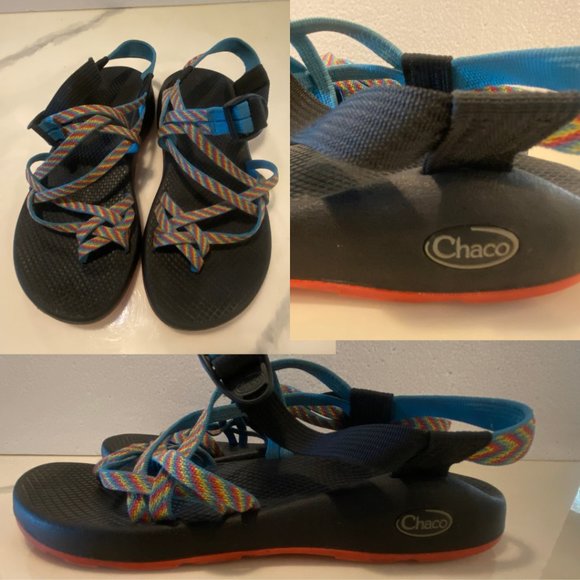 Chaco Z2 boulder style toe strap rainbow hiking sandals sz 9 - Picture 1 of 11